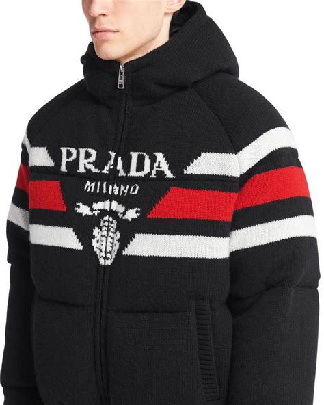 crop prada jacket|Prada cropped cashmere down jacket.